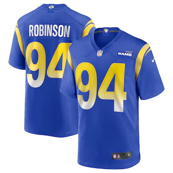 mens nike ashawn robinson royal los angeles rams game jerse